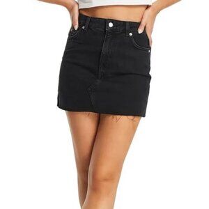 Topshop Moto Black Jean Mini Skirt US 10 / Large